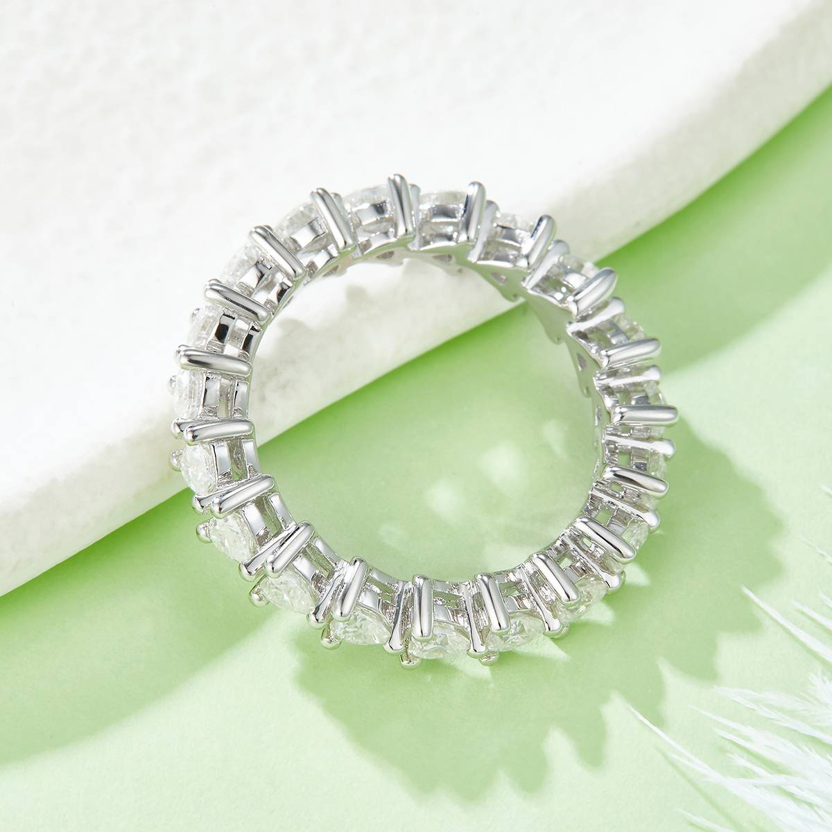 Heart Full Body Ring S925 Silver Plated Platinum Moissanite Women's Ring 2.0 Carat D-Class